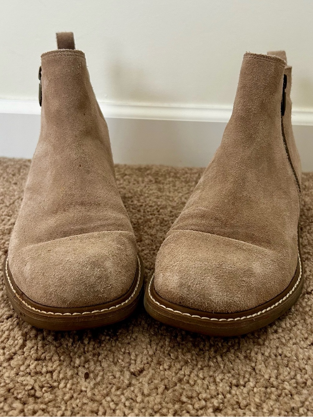 Crown Vintage Tan Suede Chelsea Booties